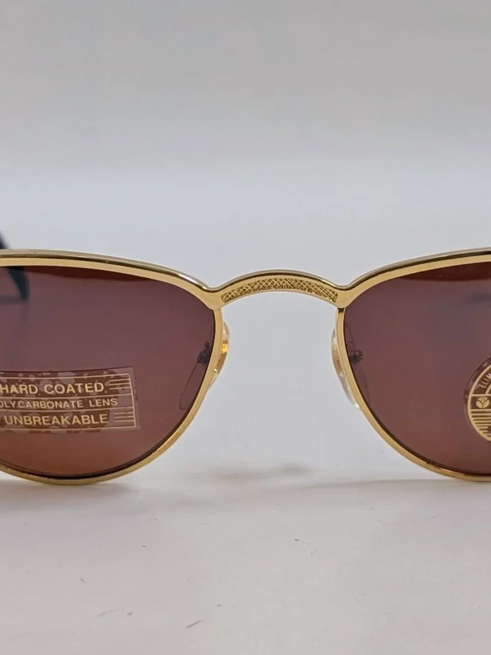 NWT Vintage 90's Retro Style Round Metal Sport Sunglasses (S. Gold)